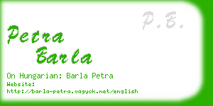 petra barla business card